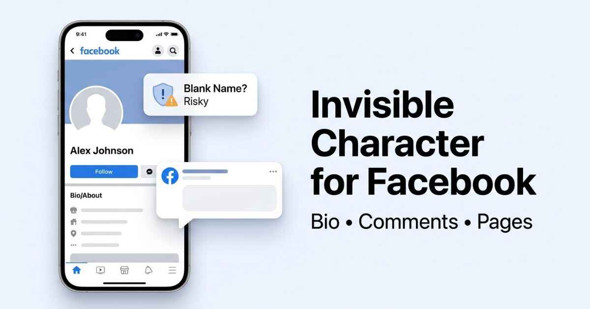 invisible character for facebook