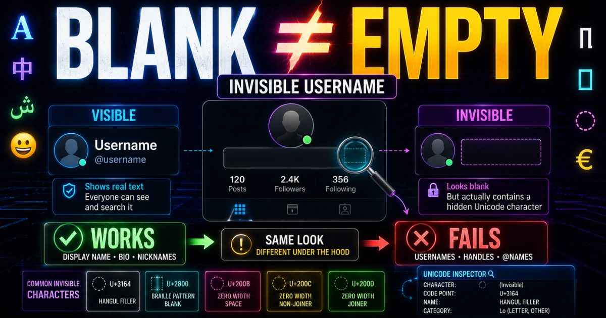Invisible Username Guide
